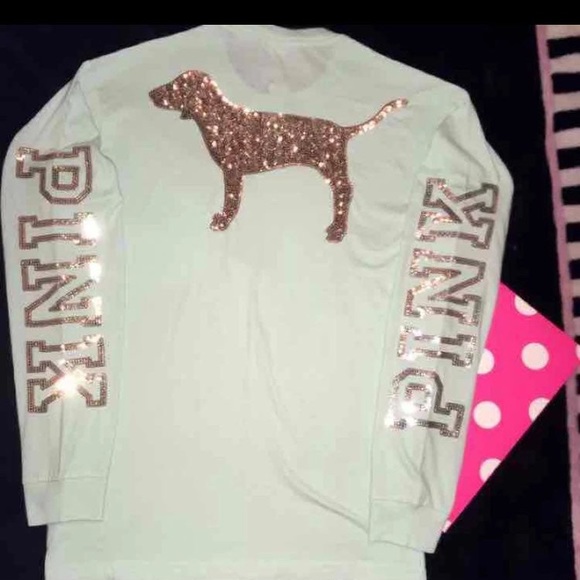 PINK Victoria's Secret Tops - VS PINK Sparkle Dog Tee